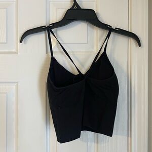 No Boundaries Medium Padded Stretch Black Wireless Sports Bra Bralette